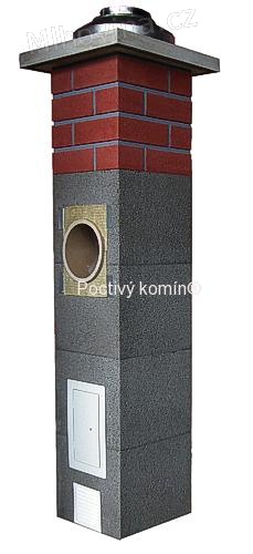 Komínová sestava 160mm/6m s červeným prstencem