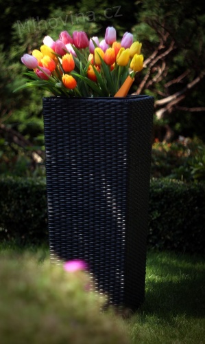 Velký květináč z umělého ratanu 70cm