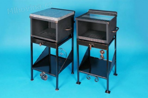 Český, zahradní gril s žulovým kamenem,gri.roštem